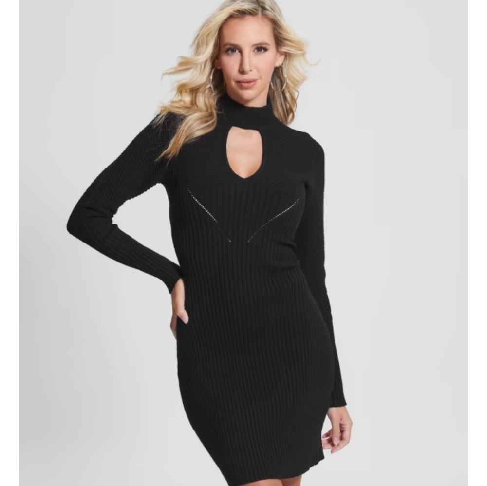 Guess Eco Tatia Mock Neck Dress in XS